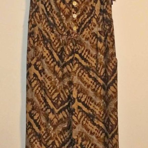 No Boundaries women's strapless jumpsuit Brown animal print L (11-13) W-317 - Picture 2 of 5